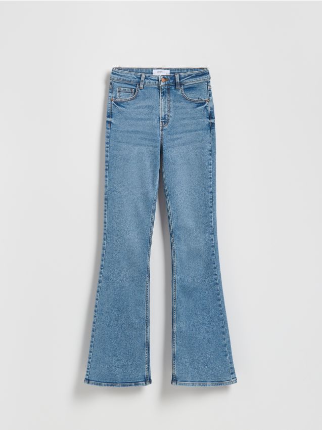 Reserved - Jeansy flare bootcut - niebieski