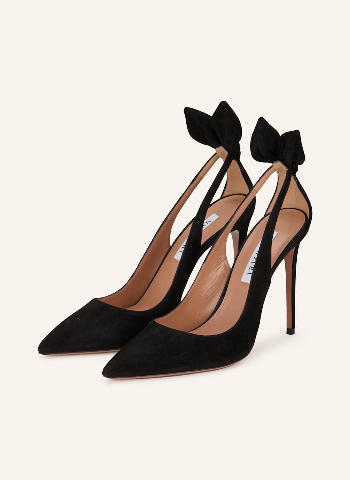Aquazzura Czółenka Bow Tie schwarz