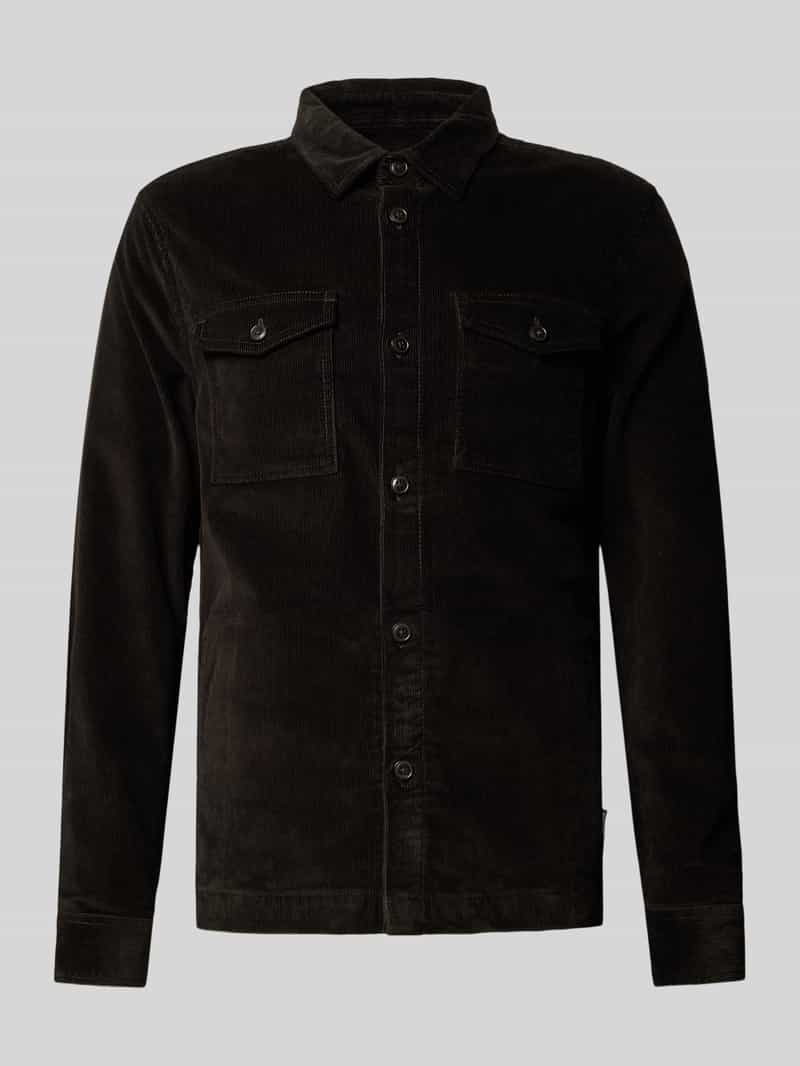 Koszula sztruksowa o kroju regular fit z mieszanki bawełny