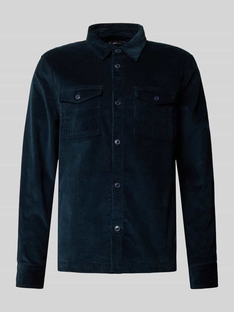 Koszula sztruksowa o kroju regular fit z mieszanki bawełny