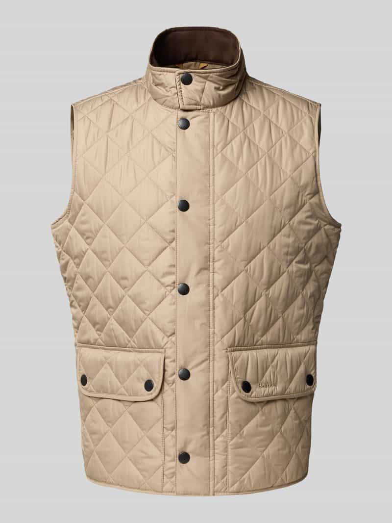 Kamizelka pikowana o kroju regular fit z zatrzaskami model ‘LOWERDALE GILET’