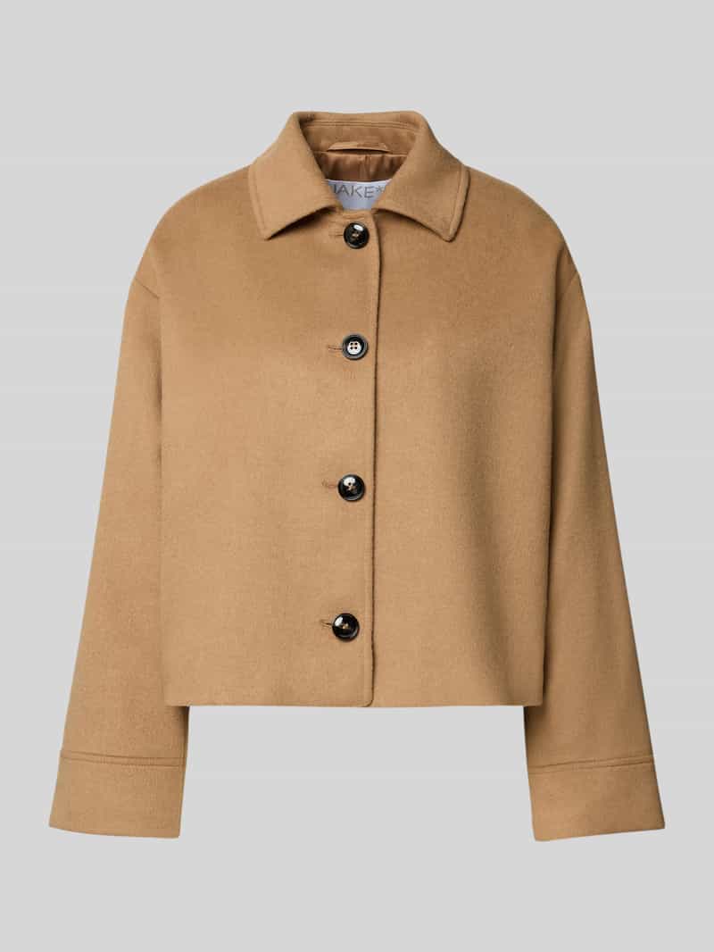 Kurtka o kroju relaxed fit z dodatkiem wełny i wykładanym kołnierzem