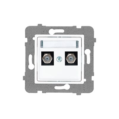 Gniazdo antenowe podwójne typu F bez ramki rosa