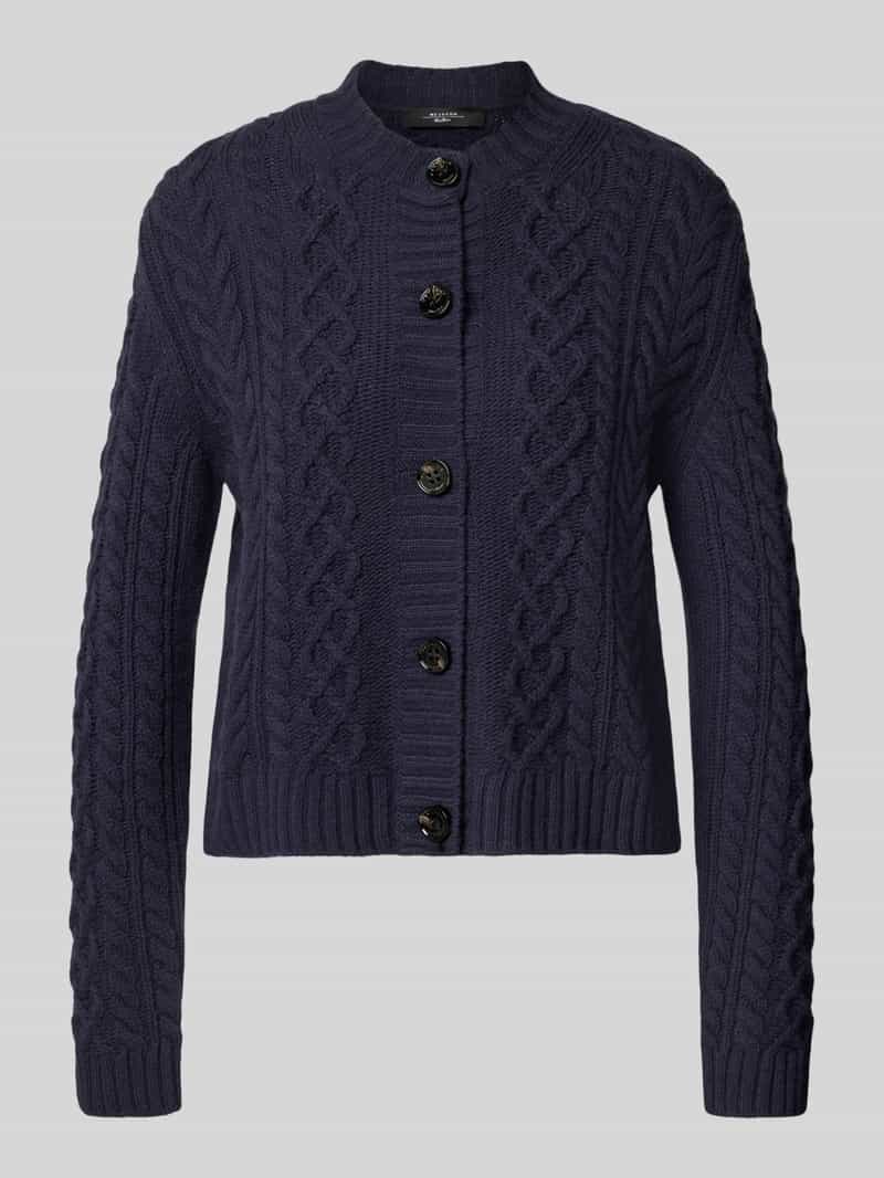 Kurtka o kroju regular fit z dzianiny z czystej wełny model ‘ABITO’