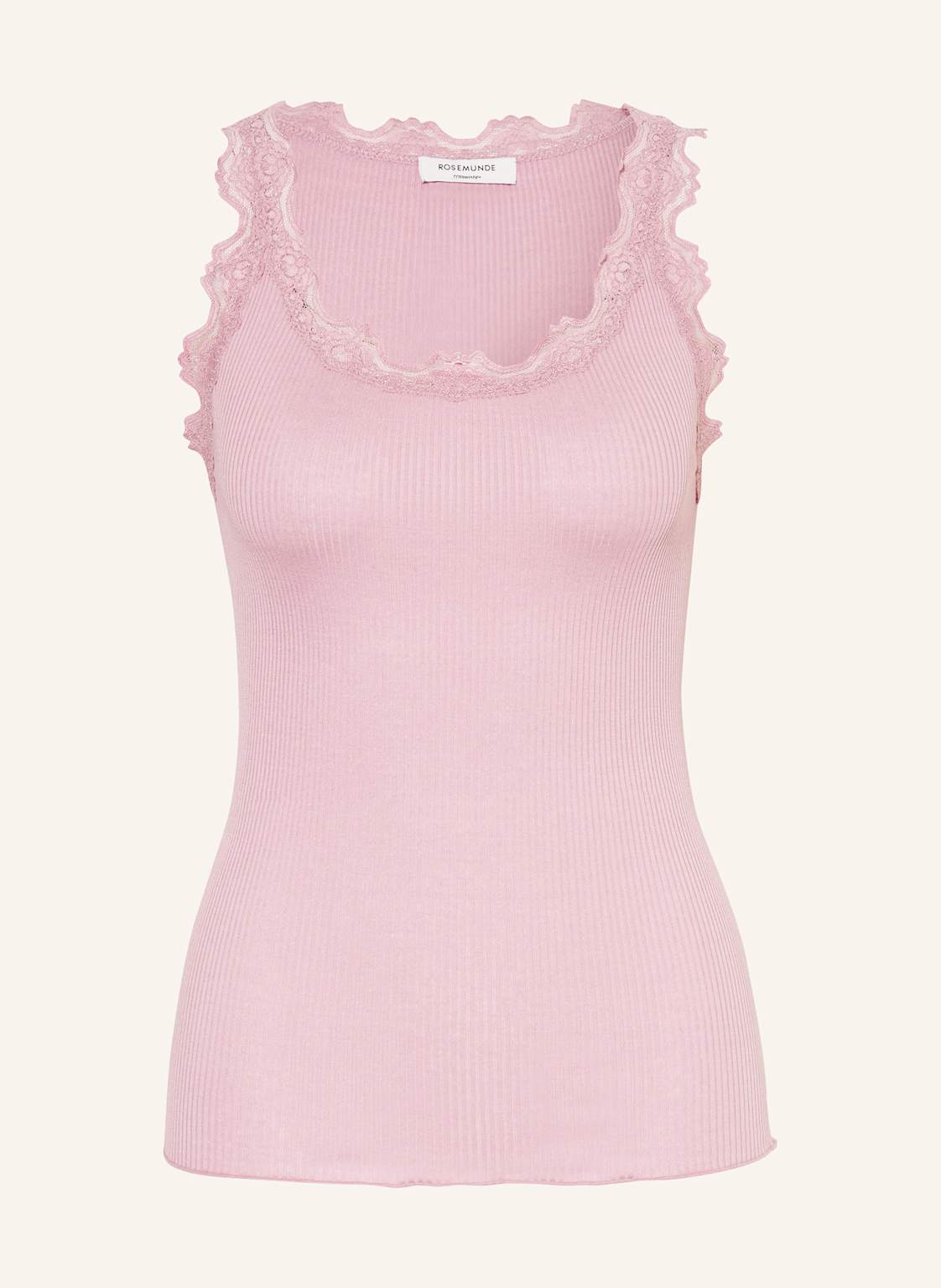 Rosemunde Top Z Jedwabiu Babette Z Koronką rosa