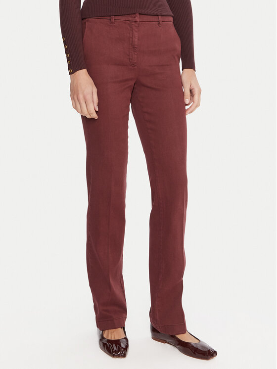 Marella Chinosy Rovo 2523136055 Bordowy Slim Fit