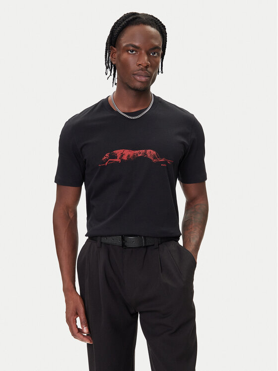 HUGO T-Shirt Didug 50548557 Czarny Regular Fit