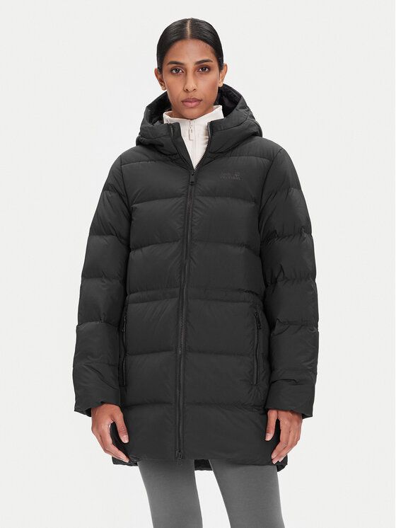 Jack Wolfskin Kurtka puchowa Frozen Palace A65096 Czarny Regular Fit