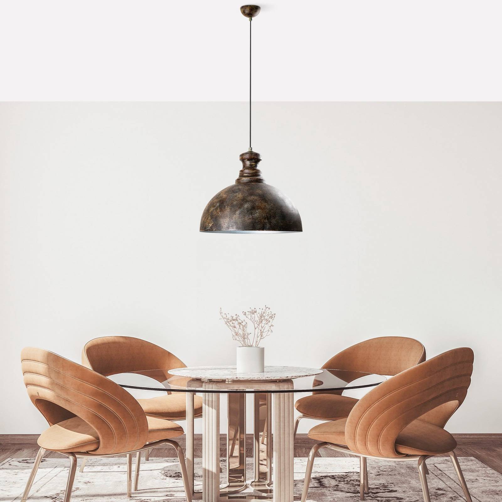 Opviq Lampa wisząca Saglam, możliwość ściemniania, brązowy / mosiężny, salon / jadalnia, metal, vintage