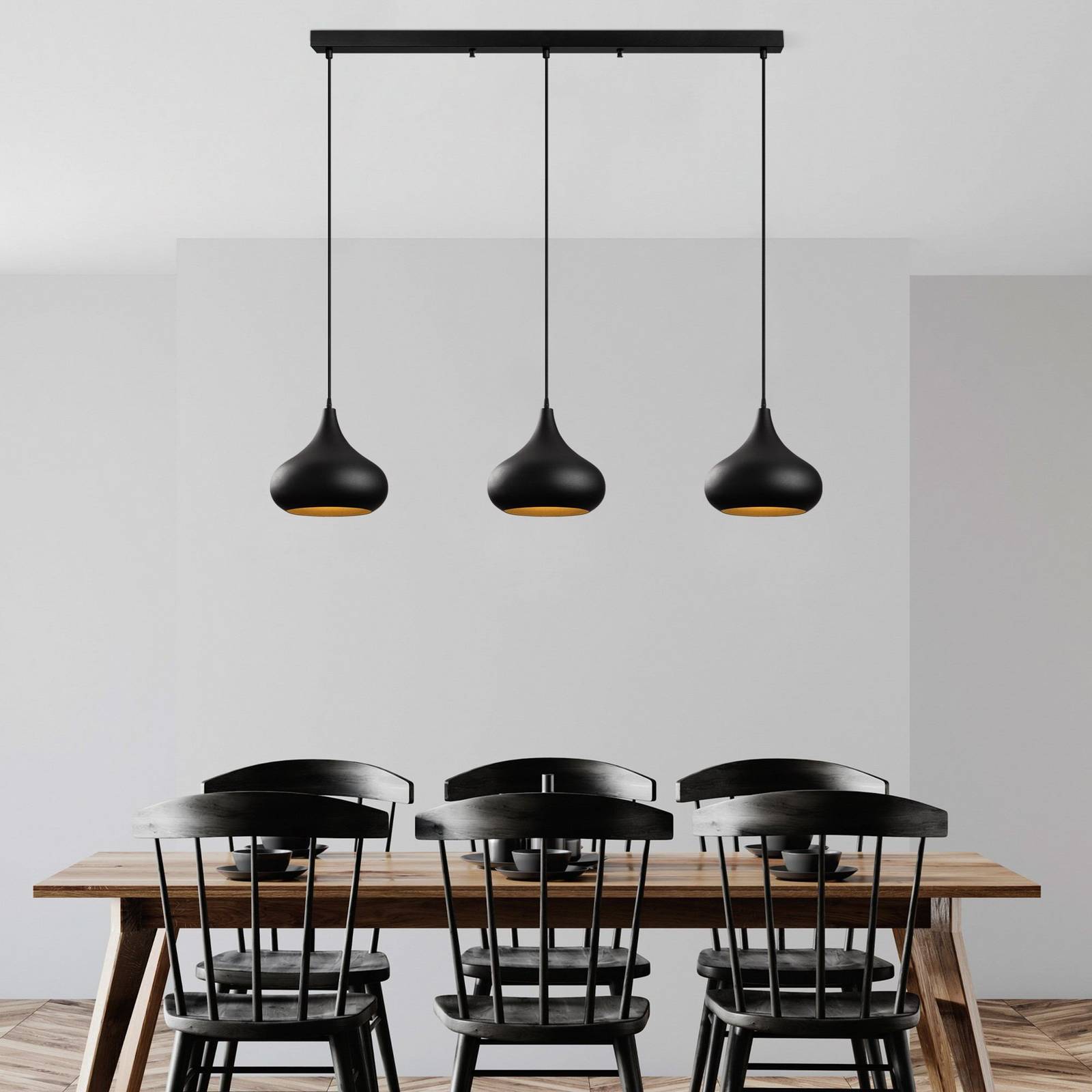 Lampa wisząca Muba Opviq, możliwość ściemniania, czarny, salon / jadalnia, metal