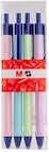 M&G Długopis żelowy 0.7mm nieb 4szt pastel