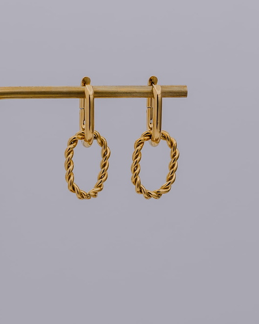 Modne złote kolczyki ze stali chirurgicznej pozłacane 18k złotem