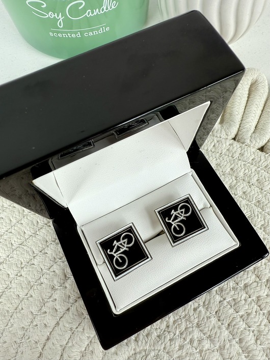 SPINKI DO MANKIETÓW koszuli mankietu rower czarny