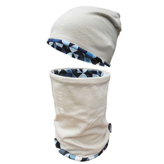 Zestaw czapka z kominem zimowy dwuwarstwowy termoaktywny kobiecy męski