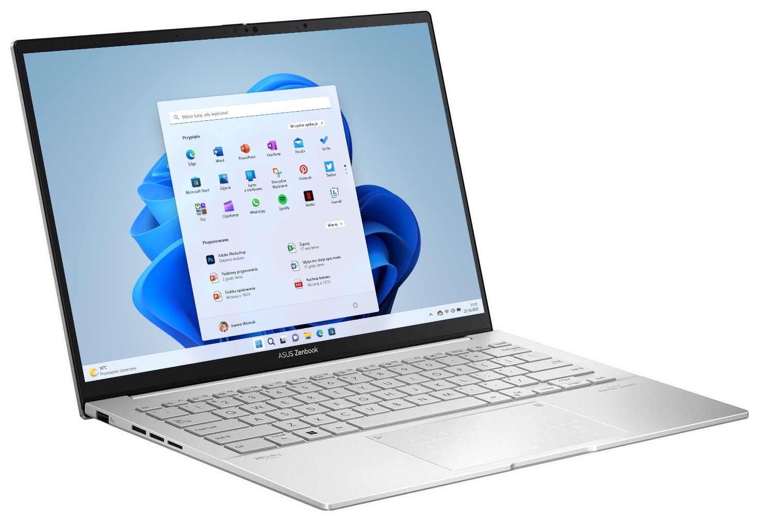 ASUS ZenBook 14 OLED UX3405CA-PZ085W - Ultra 5-225H 14'' 3K 16GB 512GB W11H Srebrny AI