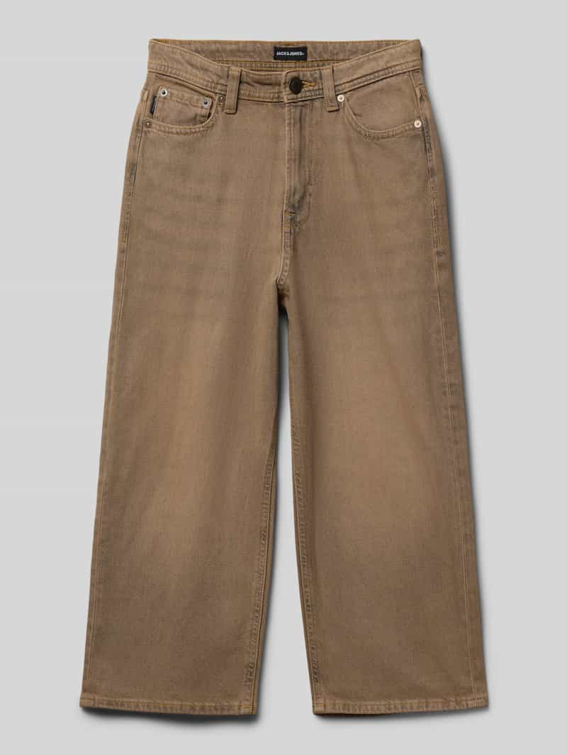 Jeansy o kroju straight fit z naszywką z logo model ‘Iron’