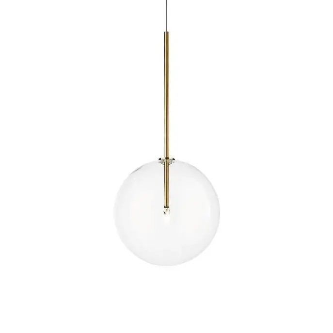 Wisząca nowoczesna lampa MILAN P0606-01B-2GAC szklana kula złota