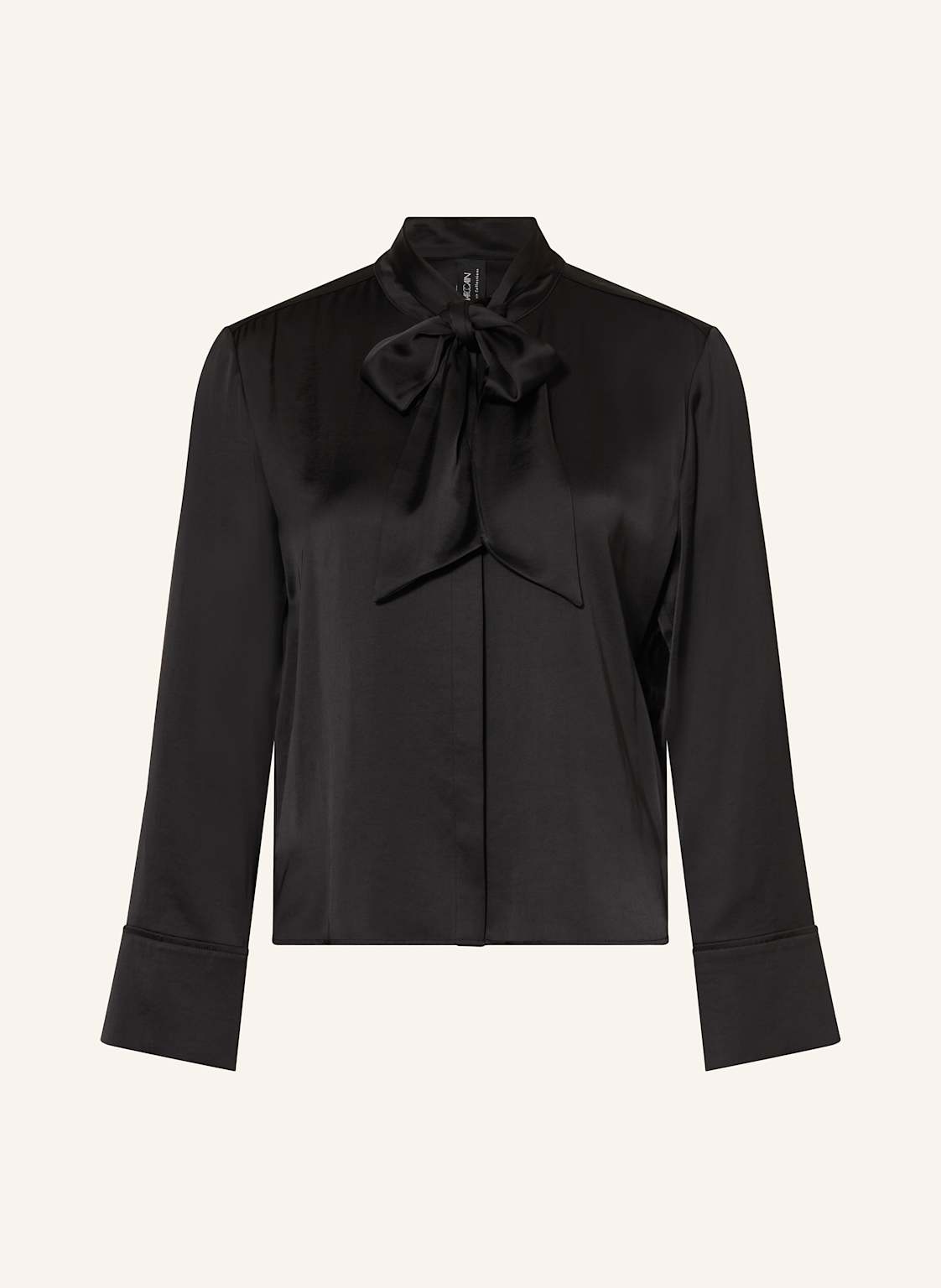 Marc Cain Bluzka Satynowa Ze Zdejmowaną Kokardą schwarz