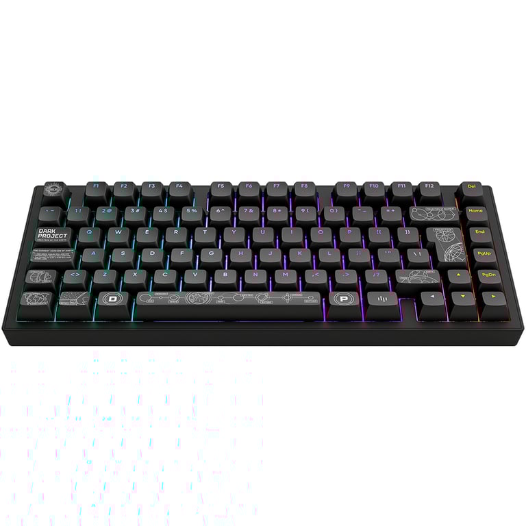 Dark Project DPKB_NOVA_81_ISO_BLACK klawiatura Gaming USB + RF Wireless + Bluetooth QWERTZ Duński, Angielski, Fiński, Niemiecki, Skandynawia, Norweski, Hiszpański, Szwecki, British English, UK międzynarodowy Czarny