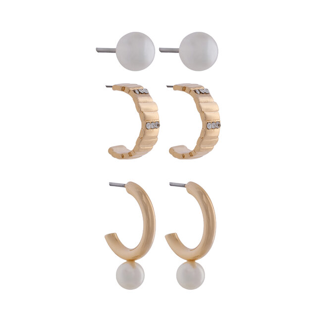 Zestaw 3 par kolczyków Aldo Cirahar 14088473 Złoty