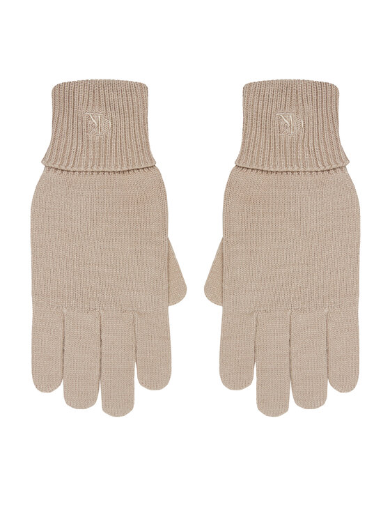 Calvin Klein Rękawiczki Damskie LV14F8021G Beżowy