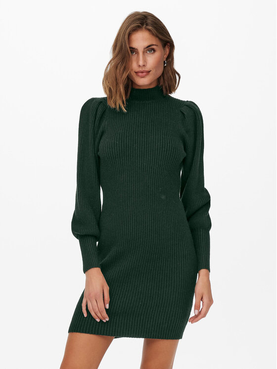 ONLY Sukienka dzianinowa 15232502 Zielony Comfort Fit