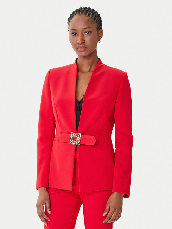 Rinascimento Marynarka CFC0126208003 Czerwony Slim Fit