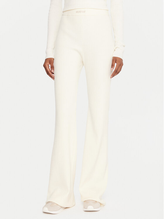 Guess Legginsy V5BB08 Z3JD2 Écru Flare Fit