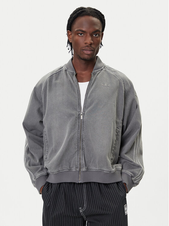 adidas Kurtka jeansowa SST adicolor JW5915 Szary Loose Fit