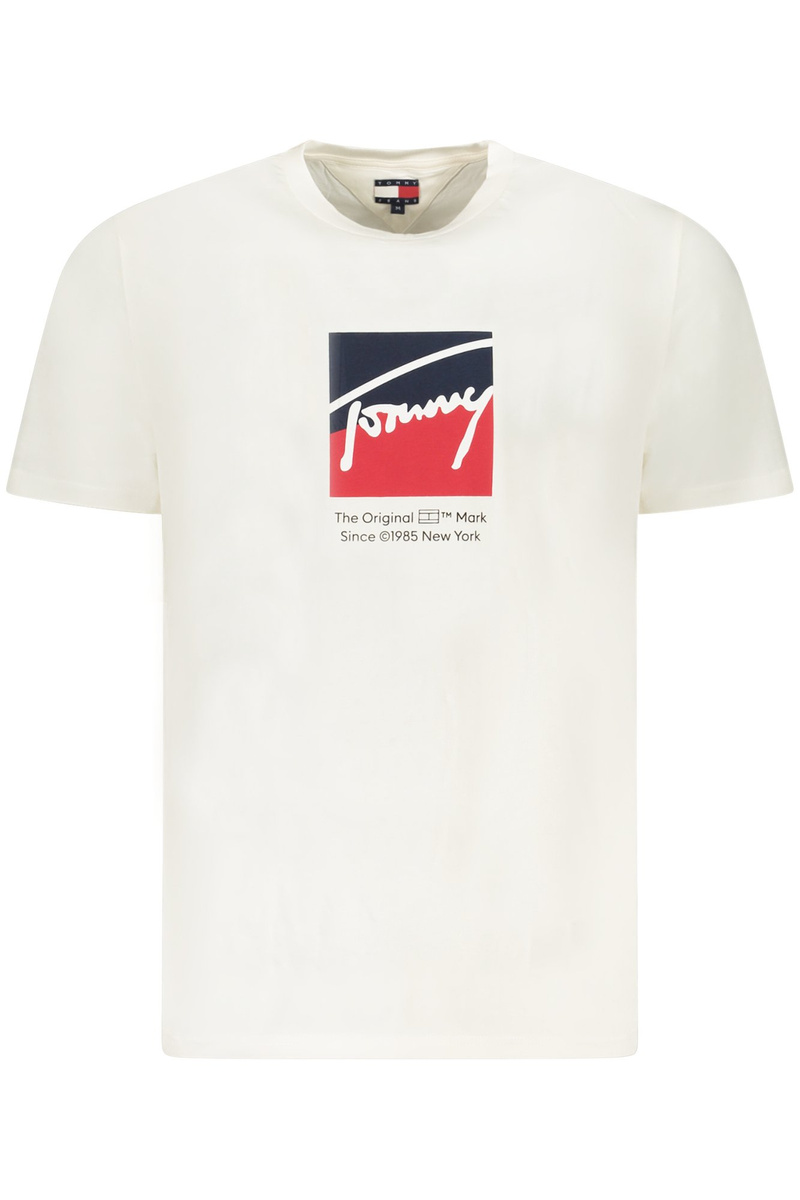 TOMMY HILFIGER MĘSKA KOSZULKA Z KRÓTKIM RĘKAWEM BIAŁA