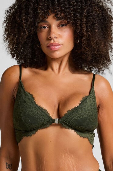 Hunkemöller Trójkątny biustonosz bralette Amara Zielony