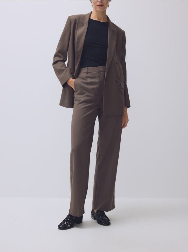 Reserved - Spodnie z wełną - brązowy