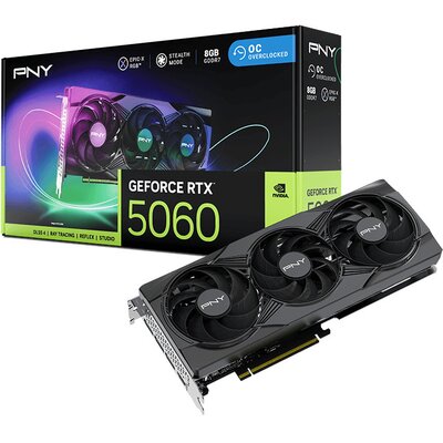 PNY GeForce RTX 5060 EPIC-X RGB Overclocked Triple Fan 8GB DLSS 4 VCG50608TFXXPB1-O