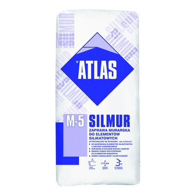 Atlas Zaprawa murarska do elementów silikatowych SILMUR M5S szara 25 kg