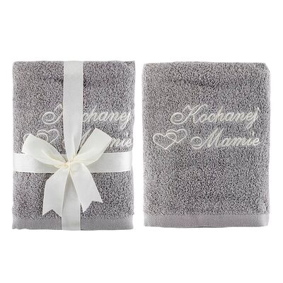 Ręcznik Kochanej Mamie 50 x 90 cm szary