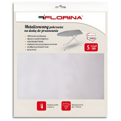 Pokrowiec na deskę metalizowany 127 x 47 cm szary PP