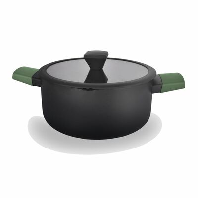 Garnek Sycylia 20 cm 2,5 l zielone uchwyty czarny