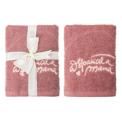 Ręcznik Wspaniała mama 50 x 90 cm ciemnoróżowy