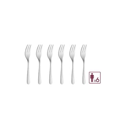Komplet widelców do ciasta Celestia w pudełku 6 sztuk srebrny