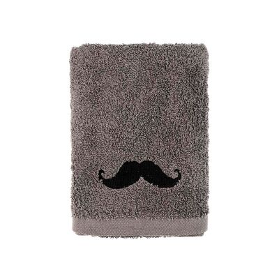 Ręcznik z haftem Wąs 50 x 90 cm ciemnoszary