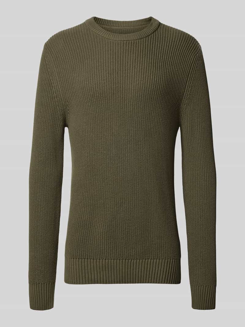 Sweter z dzianiny z okrągłym dekoltem