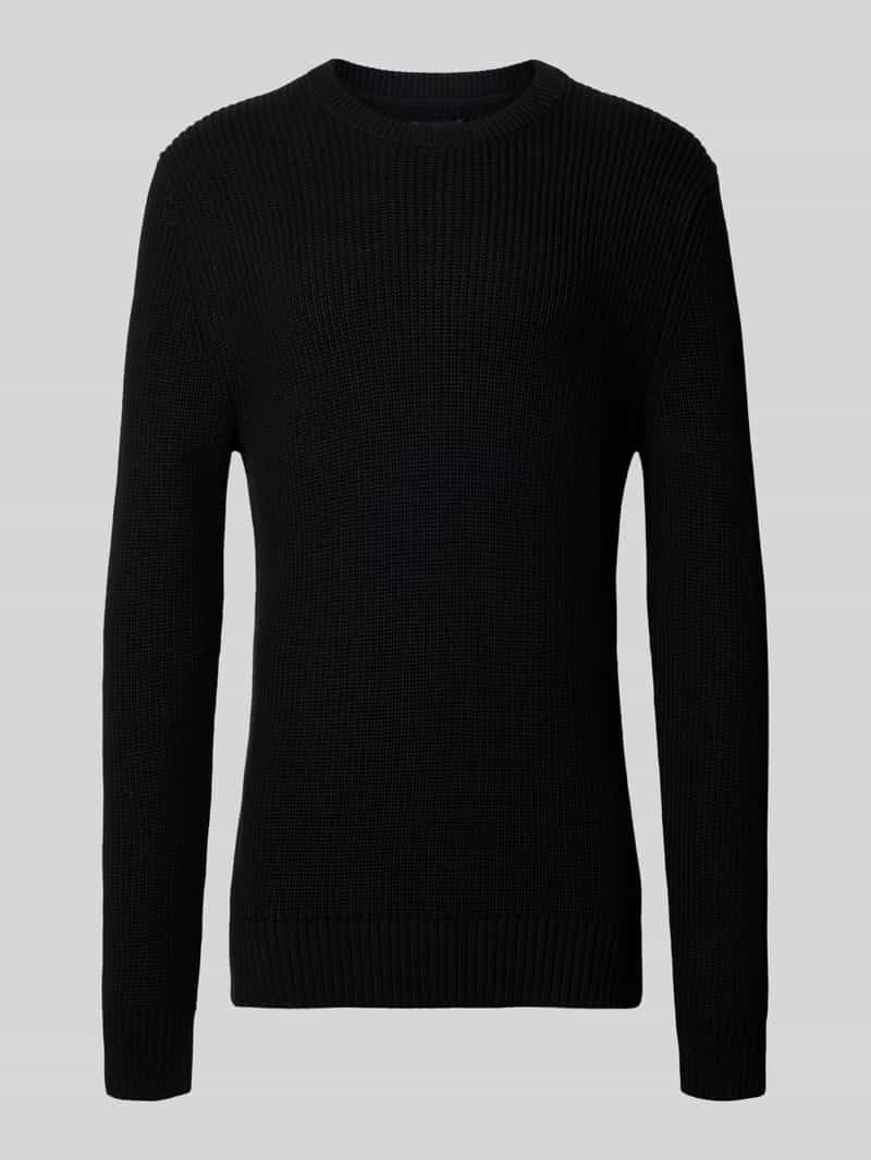 Sweter z dzianiny z okrągłym dekoltem
