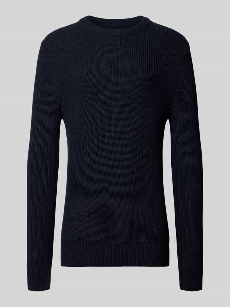 Sweter z dzianiny z okrągłym dekoltem