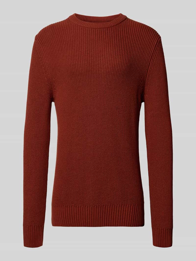 Sweter z dzianiny z okrągłym dekoltem