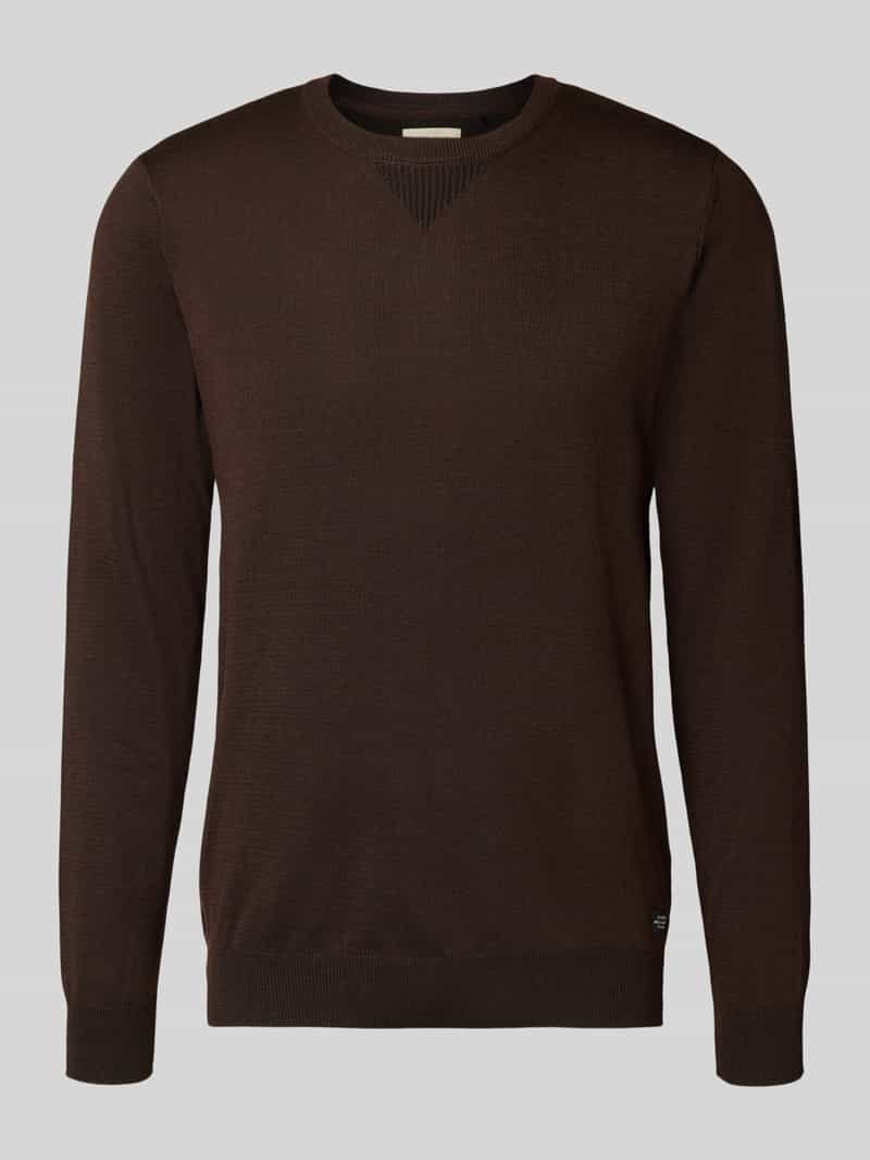 Sweter z dzianiny z okrągłym dekoltem model ‘Bruton’