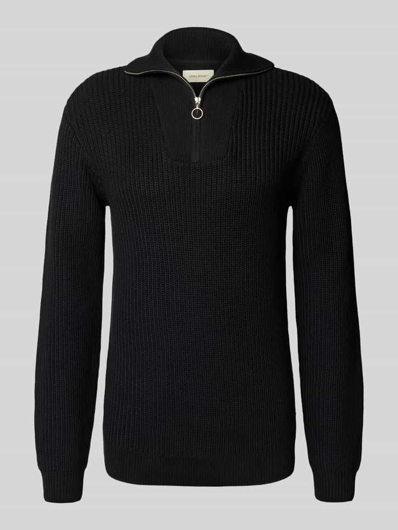 Bluza z kołnierzem i detalem z logo model ‘DENO’