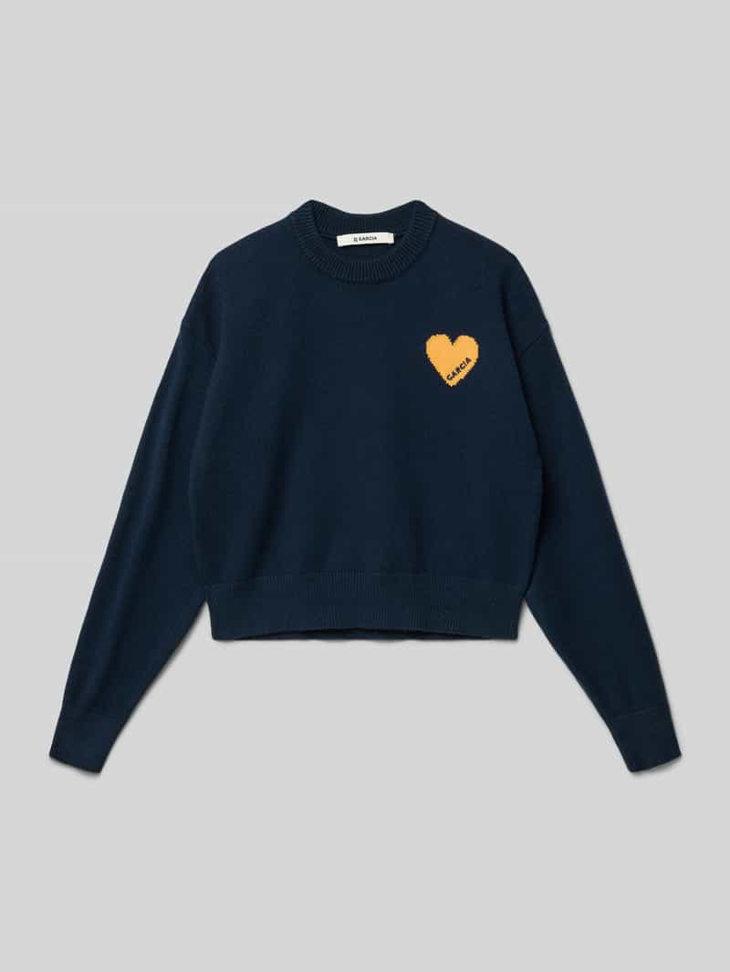 Sweter z dzianiny z prążkowanymi wykończeniami