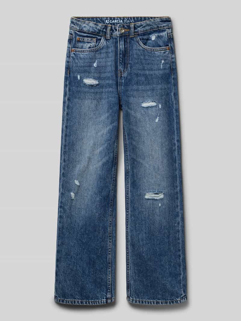 Jeansy o kroju straight fit z 5 kieszeniami