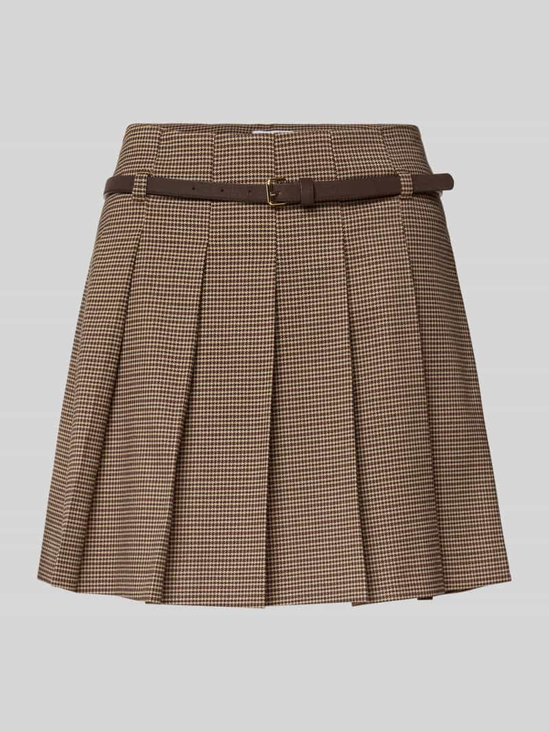 Spódnica mini z dodatkiem wiskozy z plisami