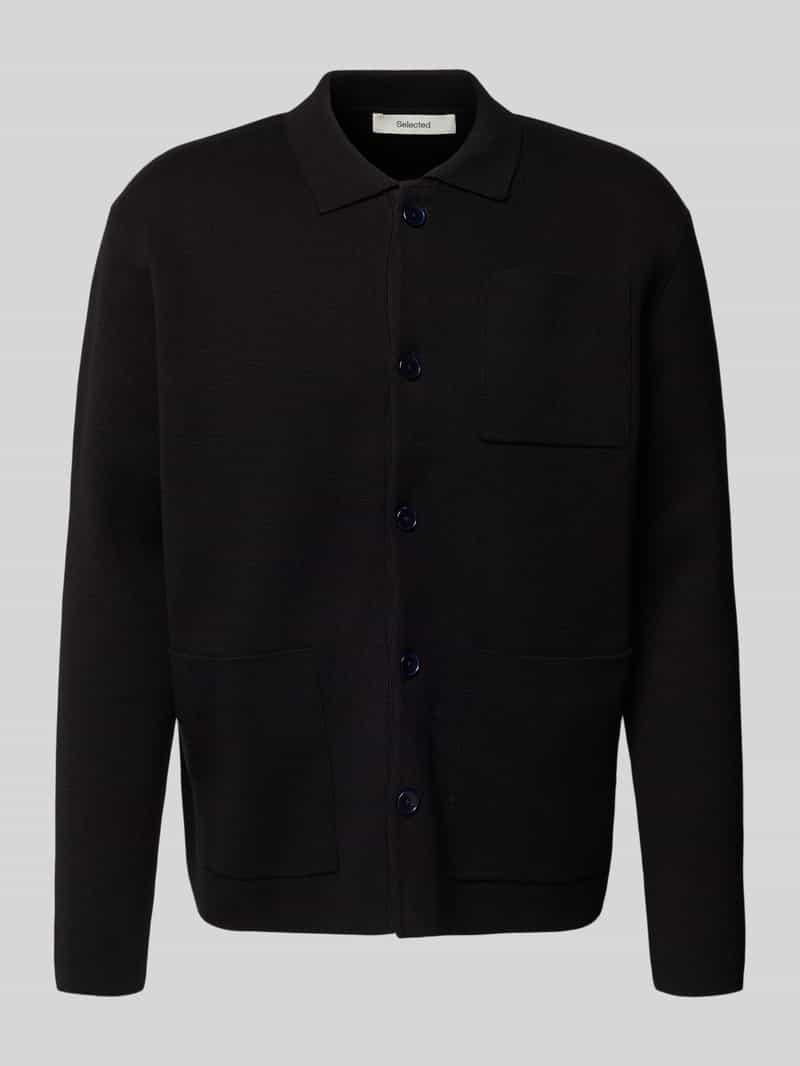 Kurtka o kroju relaxed fit z dzianiny z mieszanki bawełny model ‘MIKE’